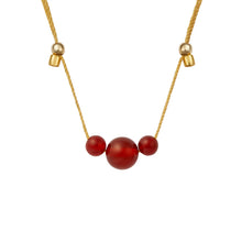 Load image into Gallery viewer, HyeVibe Multi Gemstone Necklace -Carnelian on Gold
