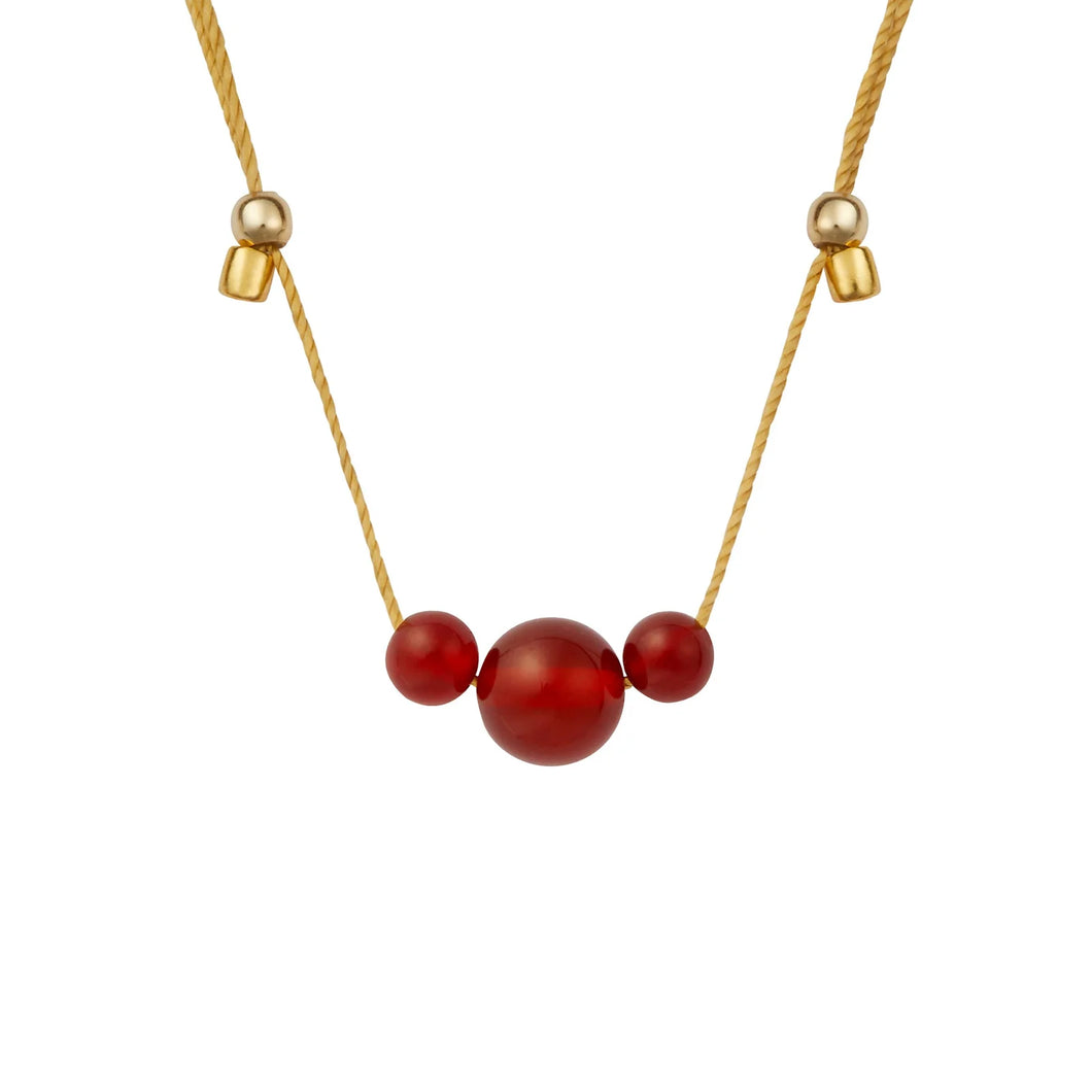 HyeVibe Multi Gemstone Necklace -Carnelian on Gold