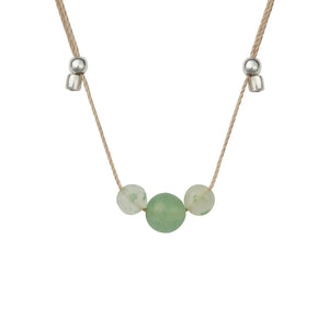 HyeVibe Multi Gemstone Necklace - Green Aventurine on Silver