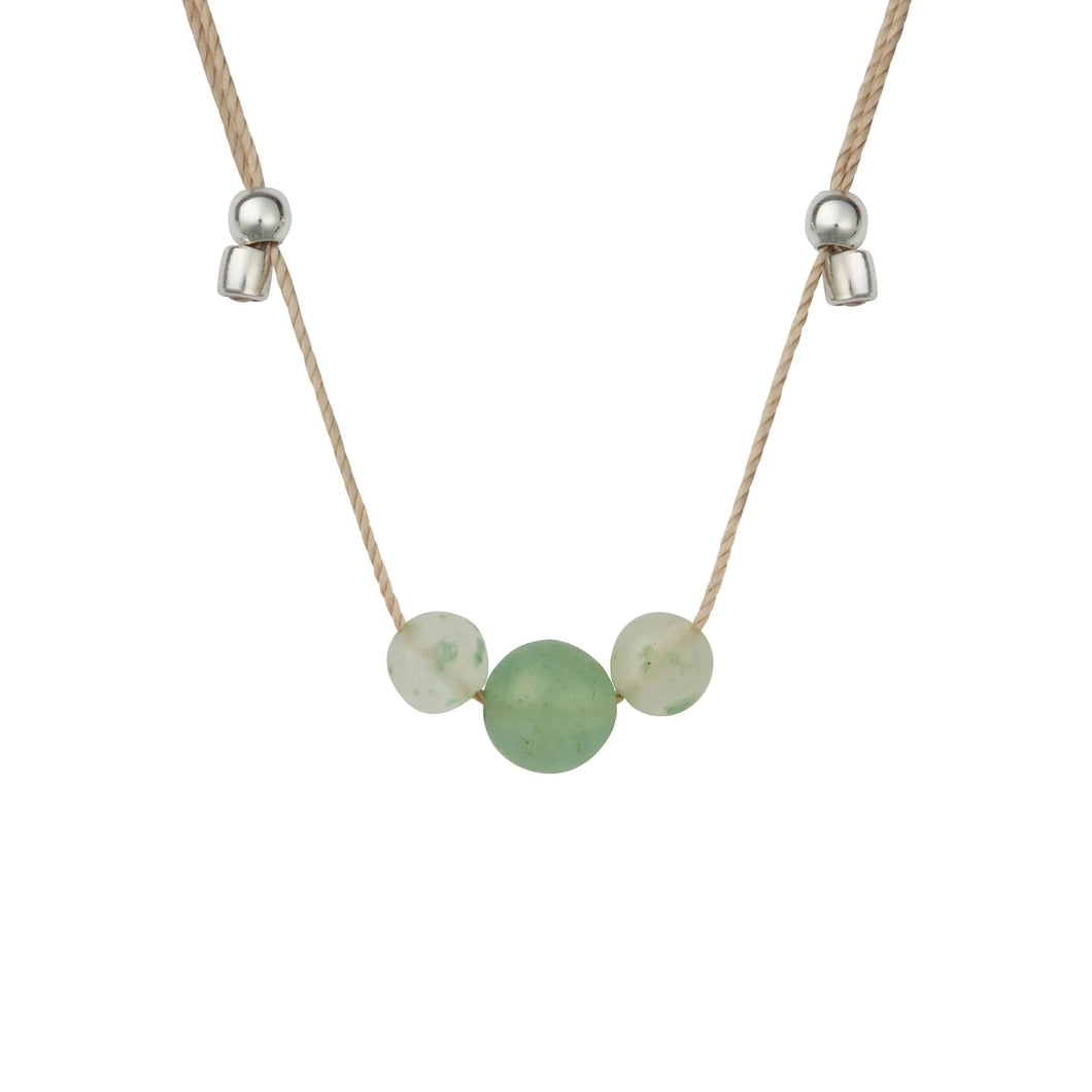 HyeVibe Multi Gemstone Necklace - Green Aventurine on Silver