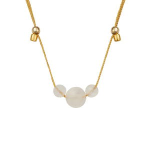 HyeVibe Multi Gemstone Necklace - Rose Quartz on Gold