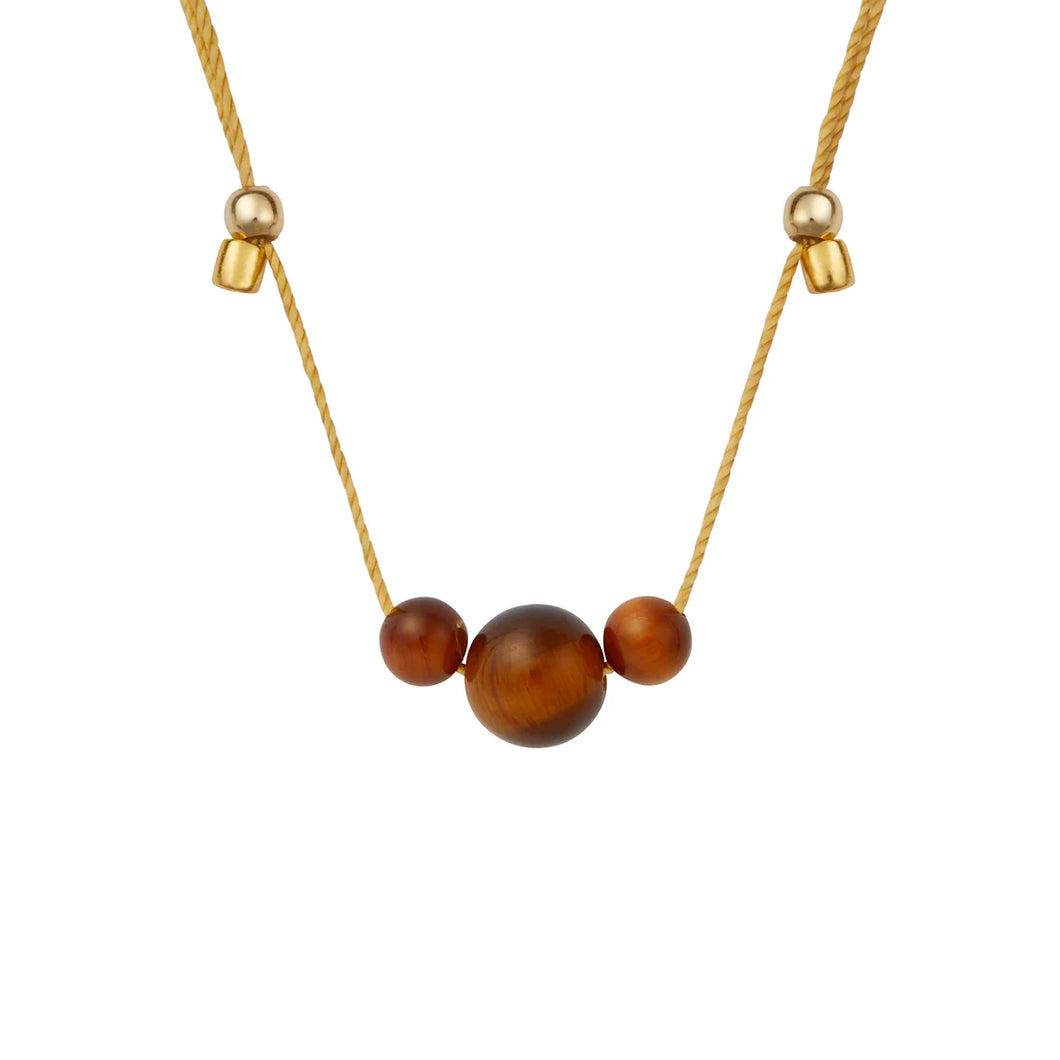 HyeVibe Multi Gemstone Necklace - Tiger’s Eye on Gold