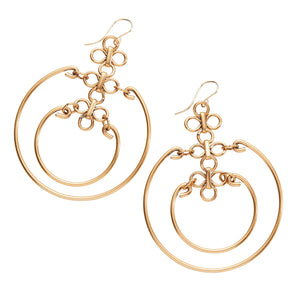 Chain Reaction Hoops Antique Gold