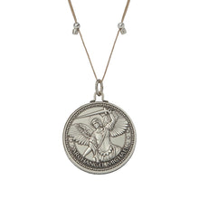 Load image into Gallery viewer, Mother Mary + Archangel Michael Protection Necklace Antique Silver Large
