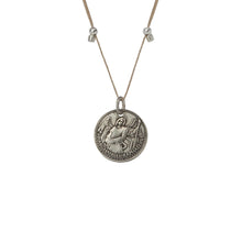 Load image into Gallery viewer, Mother Mary + Archangel Raphael Healing Necklace Antique Silver Small
