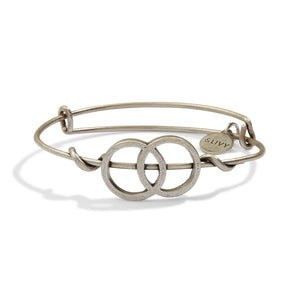 Vesica Piscis Expandable Bangle Antique Silver