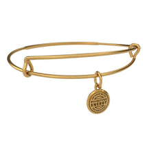 Load image into Gallery viewer, Go Forward Bravely Bangle Antique Gold
