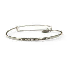 Load image into Gallery viewer, I Am Not Afraid Bangle Antique Silver
