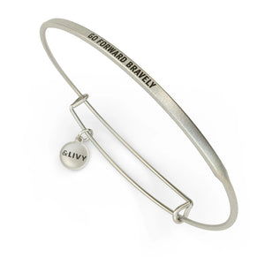 Go Forward Bravely Bangle Antique Silver