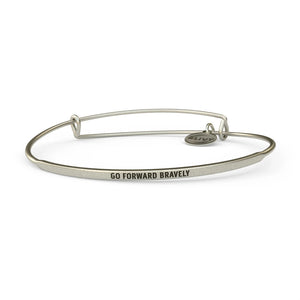 Go Forward Bravely Bangle Antique Silver