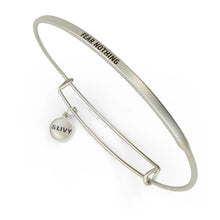 Load image into Gallery viewer, Fear Nothing Bangle Antique Silver

