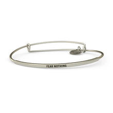 Load image into Gallery viewer, Fear Nothing Bangle Antique Silver
