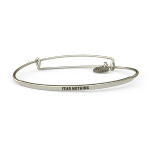Fear Nothing Bangle Antique Silver