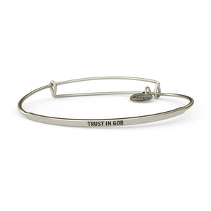 Trust In God Bangle Antique Silver