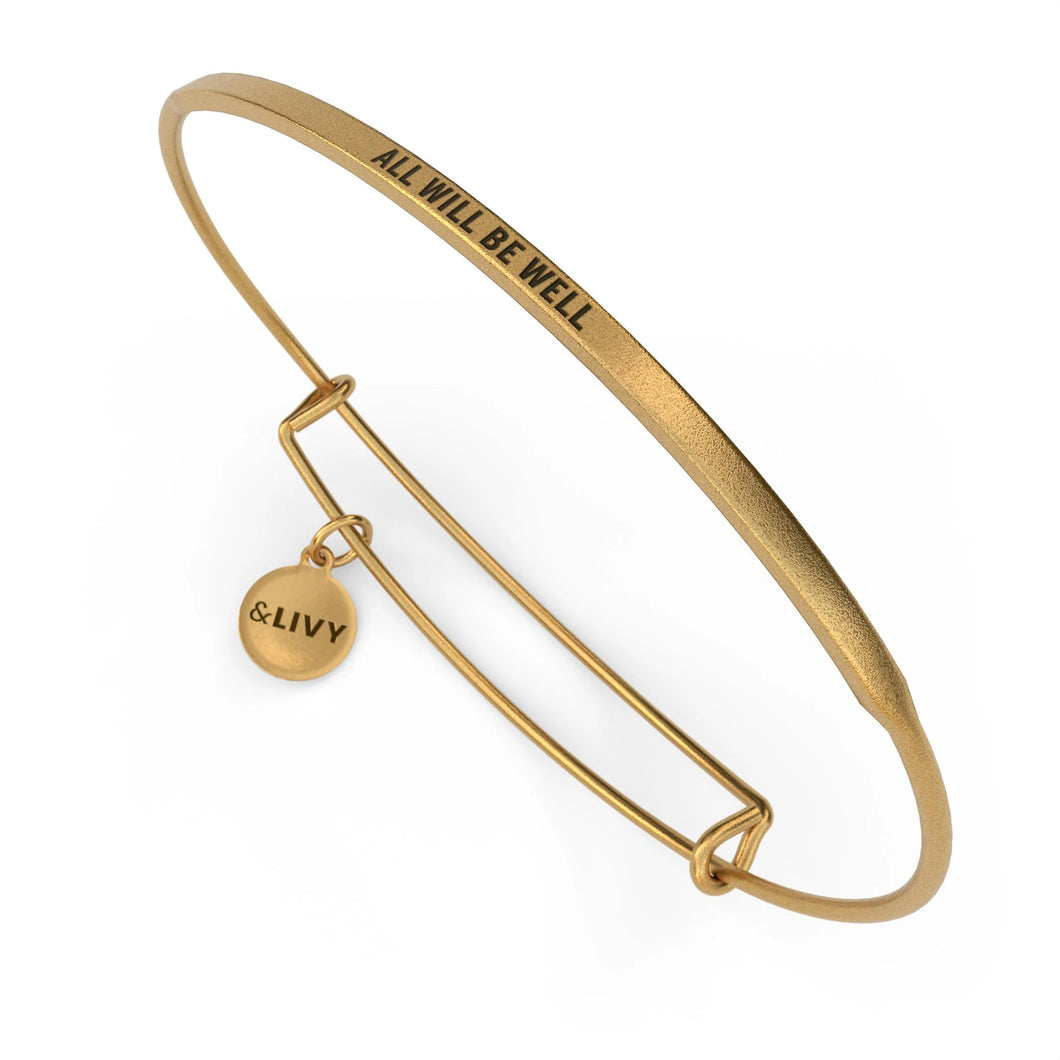 All Will Be Well Bangle Antique Gold