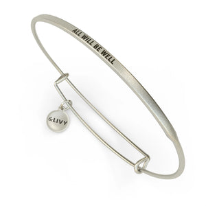 All Will Be Well Bangle Antique Silver