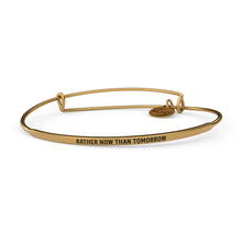 Load image into Gallery viewer, Rather Now Than Tomorrow Bangle Antique Gold
