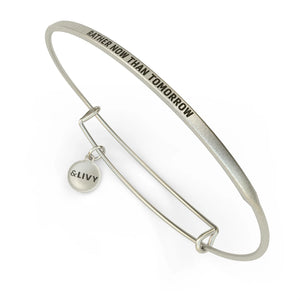 Rather Now Than Tomorrow Bangle Antique Silver