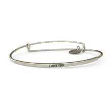Load image into Gallery viewer, I Love You Bangle Antique Silver
