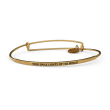 Load image into Gallery viewer, Your Smile Lights Up The World Bangle Antique Gold
