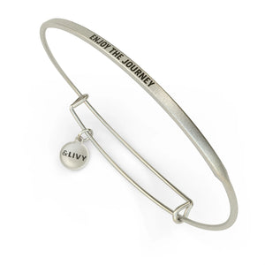 Enjoy The Journey Bangle Antique Silver