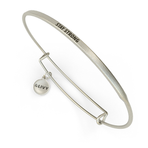 Stay Strong Bangle Antique Silver
