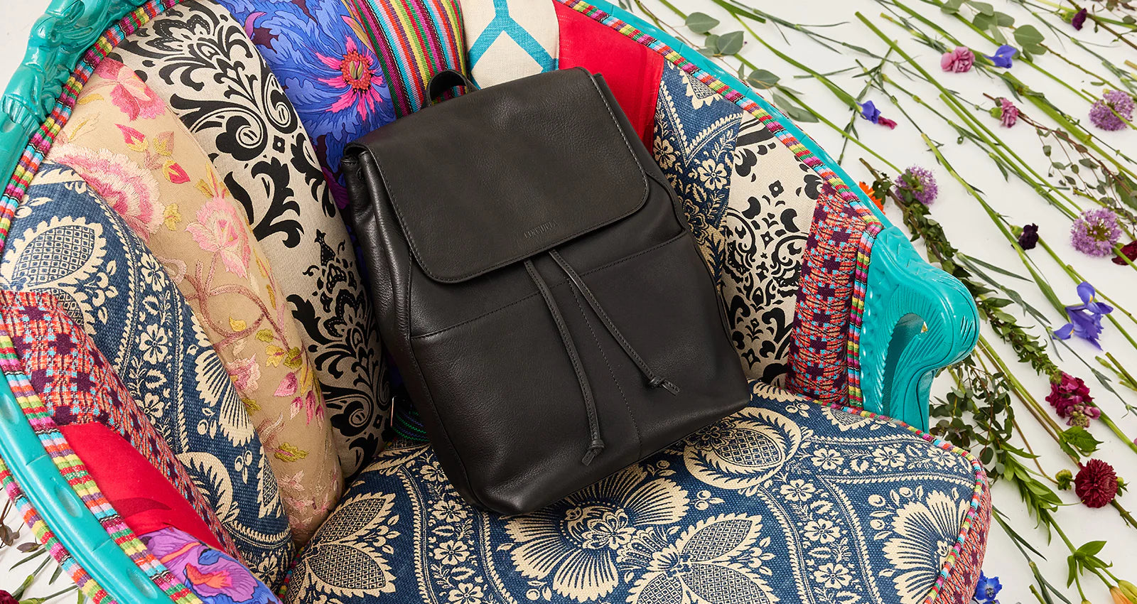 consuela leather backpack Diego length exterior zipper compartment Comfortable leather straps with adjustable woven detail 12 (W) x 15 (H) x 5 (D) Consuela Canvas Multi Functional Backpack