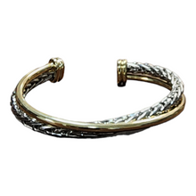 Load image into Gallery viewer, Herringbone Crossover Bangle
