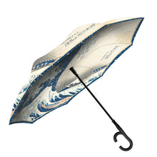 Load image into Gallery viewer, Hokusai "The Great Wave" Reverse Umbrella
