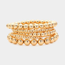 Load image into Gallery viewer, 5PCS - Metal Ball Beaded Stretch Bracelets
: Gold
