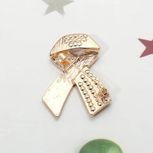 Load image into Gallery viewer, Stone Paved American USA Flag Bow Brooch: Gold
