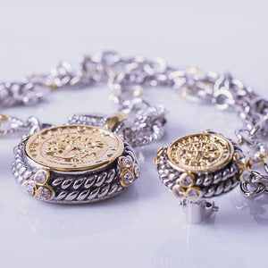 French Coin Necklace & Earring Set