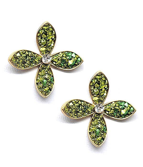 Crystal sparkling flower earring