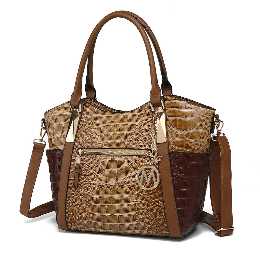 MKF Janise women's Tote handbag by Mia K: Taupe Combo