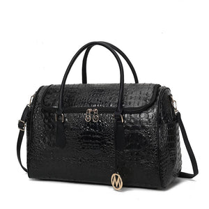 MKF Rina Crocodile Embossed Women’s Duffle Bag by Mia K: Black