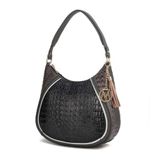Load image into Gallery viewer, Nayra Embossed Hobo Handbag Vegan Leather Women by Mia k: Black - Charcoal
