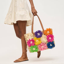 Load image into Gallery viewer, Queenie Floral Straw Tote: Natural

