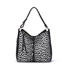 Load image into Gallery viewer, Maya Leopard Print Hobo: White
