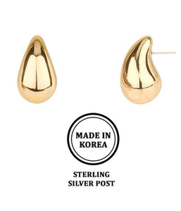 18k gold dipped melt teardrop earring