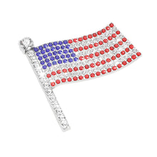 Load image into Gallery viewer, Rhinestone Embellished American USA Flag Pin Brooch
