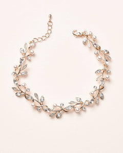 Alexa Pearl & Crystal Bracelet: Rose Gold