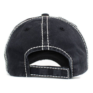 Christmas Truck Embroidered Accented Vintage Baseball Cap: Beige