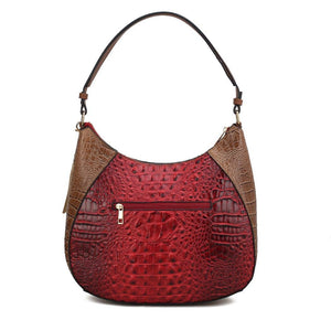 Nayra Embossed Hobo Handbag Vegan Leather Women by Mia k: Grey - Pink