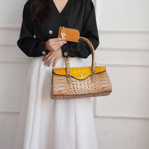 MKF Liviana Women's Shoulder Bag Croc-Embossed Fine Hardware: Black