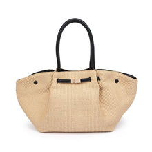 Load image into Gallery viewer, Kaia - Straw Tote: Natural Black
