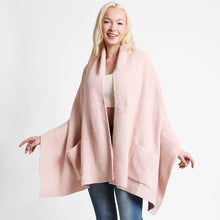 Load image into Gallery viewer, Open Front Pocketed Shawl Cardigan: Pink
