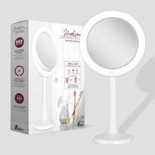 Load image into Gallery viewer, Hudson Lighted Makeup Mirror with Magnification &amp; Suction Cu: 8X/1X / Round / White
