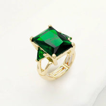 Load image into Gallery viewer, Rectangle Crystal Stretch Ring: Blue
