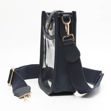 Load image into Gallery viewer, Solid Faux Leather Transparent Crossbody Bag: Clear,Leopard
