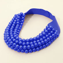 Load image into Gallery viewer, Multi Layered Pearl Beaded Collar Magnetic Necklace: Black
